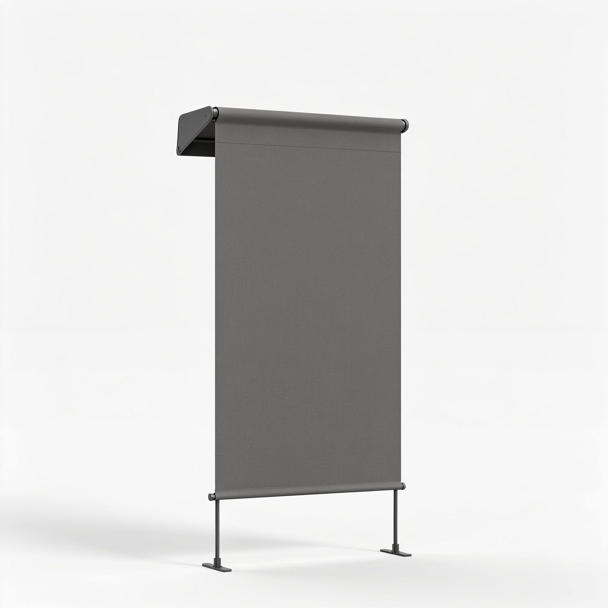 Wagworks 4smile Sonnenschirm Balkon 200 × 125 cm, Sonnenschirm rechteckig mit UPF 50+, 45° knickbar & höhenverstellbar, Balkonschirm inkl. Sonnenschirmhülle, Sonnenschutz Balkon in Anthrazit