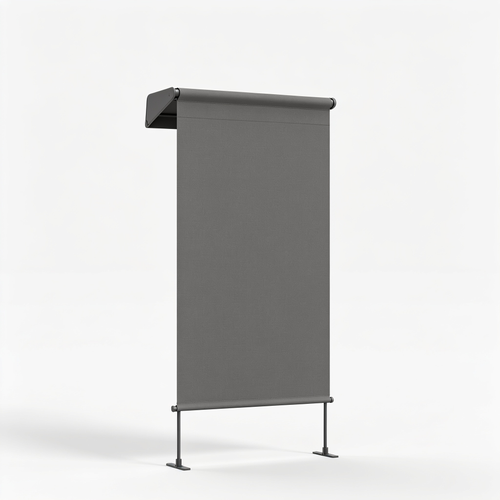 Wagworks 4smile Sonnenschirm Balkon 200 × 125 cm, Sonnenschirm rechteckig mit UPF 50+, 45° knickbar & höhenverstellbar, Balkonschirm inkl. Sonnenschirmhülle, Sonnenschutz Balkon in Anthrazit