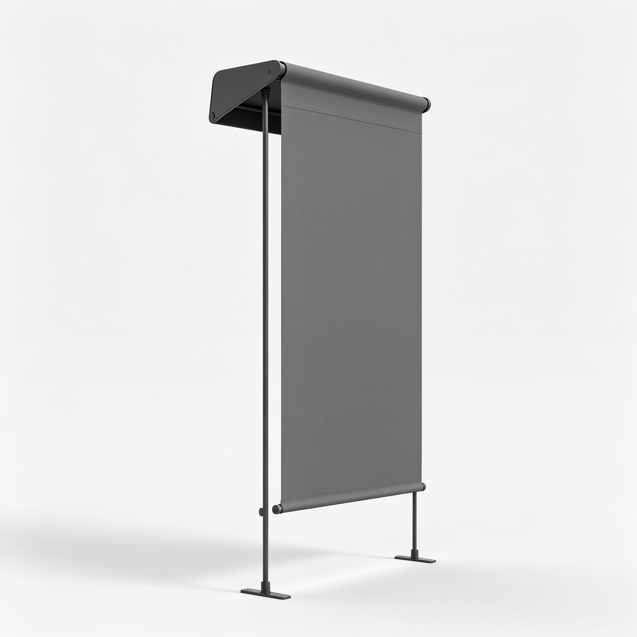 Wagworks 4smile Sonnenschirm Balkon 200 × 125 cm, Sonnenschirm rechteckig mit UPF 50+, 45° knickbar & höhenverstellbar, Balkonschirm inkl. Sonnenschirmhülle, Sonnenschutz Balkon in Anthrazit